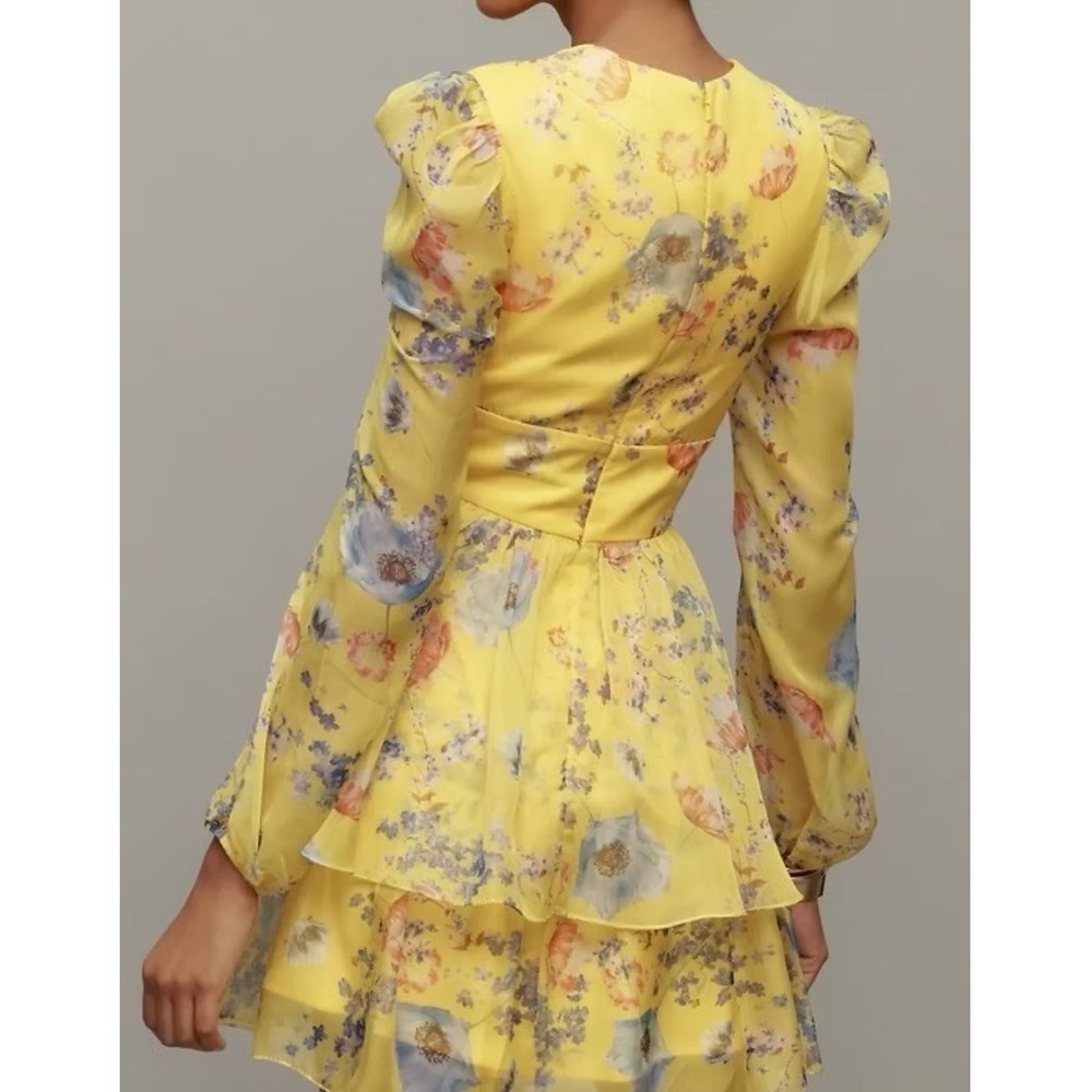 NWT Mac Duggal Floral Ruffle Mini / Sizes 6 & 8 / MSRP $298 / Fun & Flirty! - Picture 2 of 3